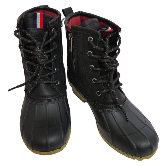 Tommy Hilfiger Shoes - Tommy Hilfiger Women's Duck Boots Sz. 7M Waterproof, Lace-Up, Zip, Quilted Lined